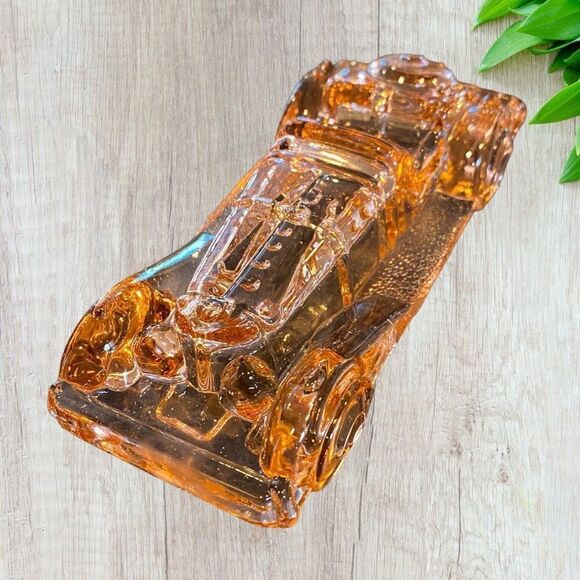 Vintage Mercedes-Benz Glass Paperweight Pink Amber - Picture 5 of 13